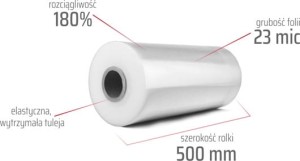 FOLIA stretch maszynowa TRANSPARENT 2 X 15KG (30KG)